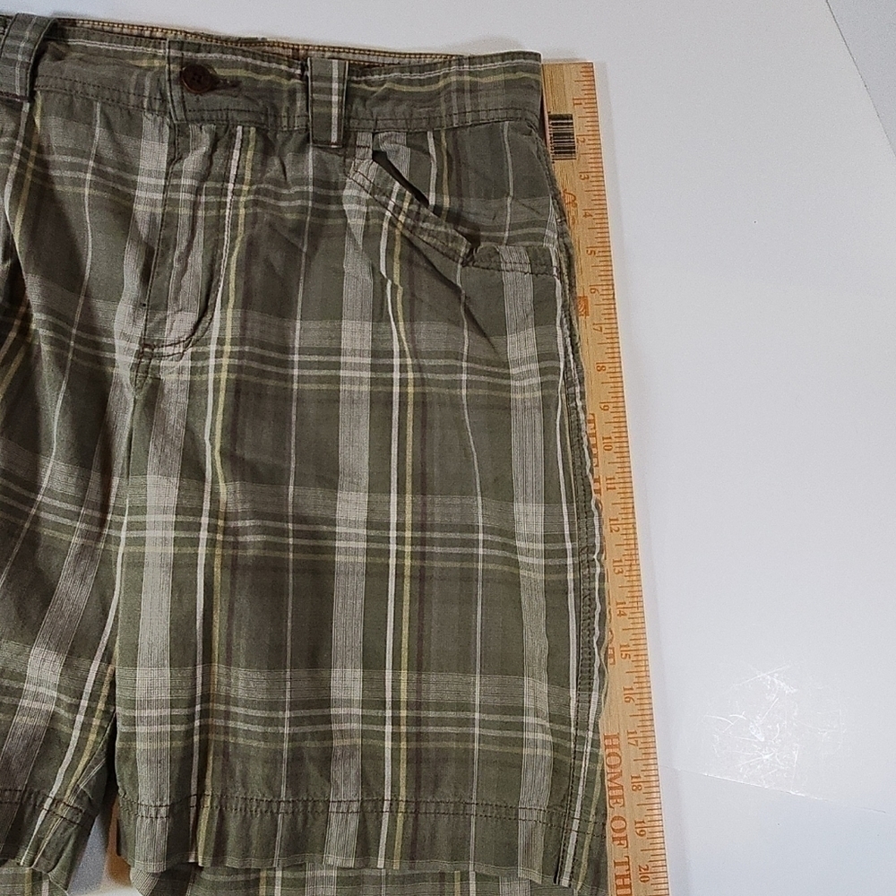 MARMOT Cargo Shorts Mens 34 Green Casual Outdoors Hiking Pockets Cotton Plaid - Picture 9 of 10